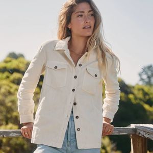 Marine Layer Jemma Corduroy Overshirt Ivory